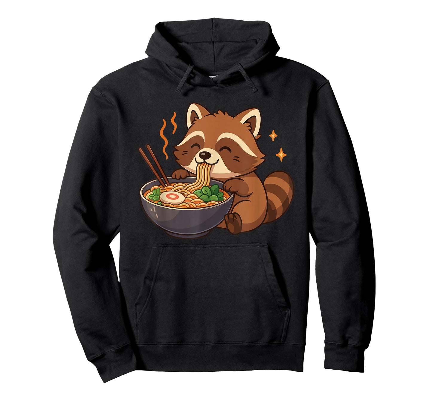 Raccoon with Noodles Ramen Kawaii Raccoon T-Shirt