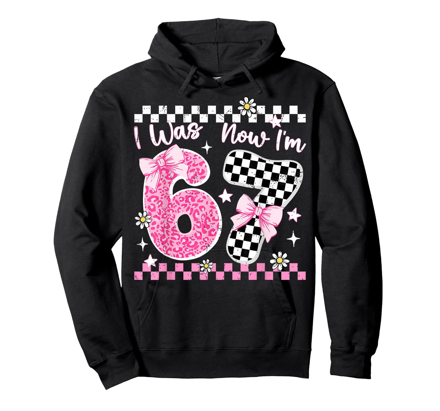 I was 6 Now I'm 7 Year Old Birthday 67 Funny for Kids Girls T-Shirt