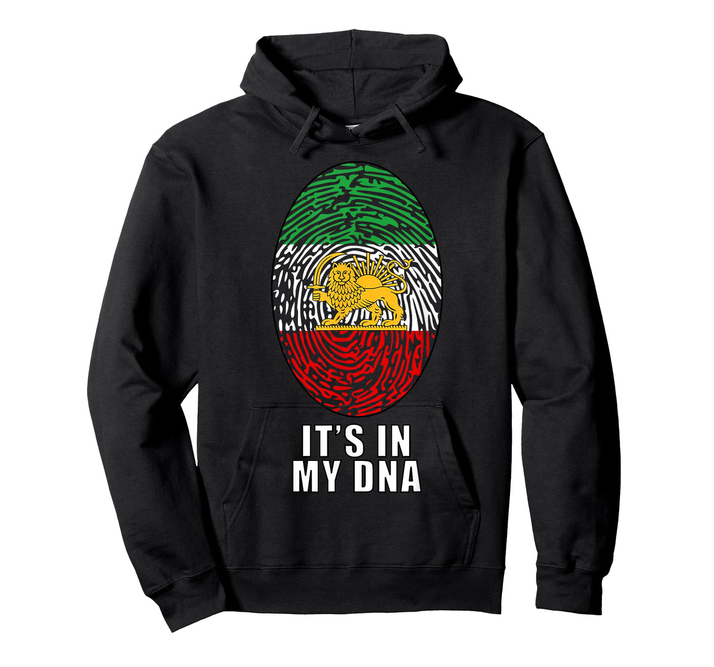 Iran Map with Lion and Sun Emblem DNA Fingerprint T-Shirt