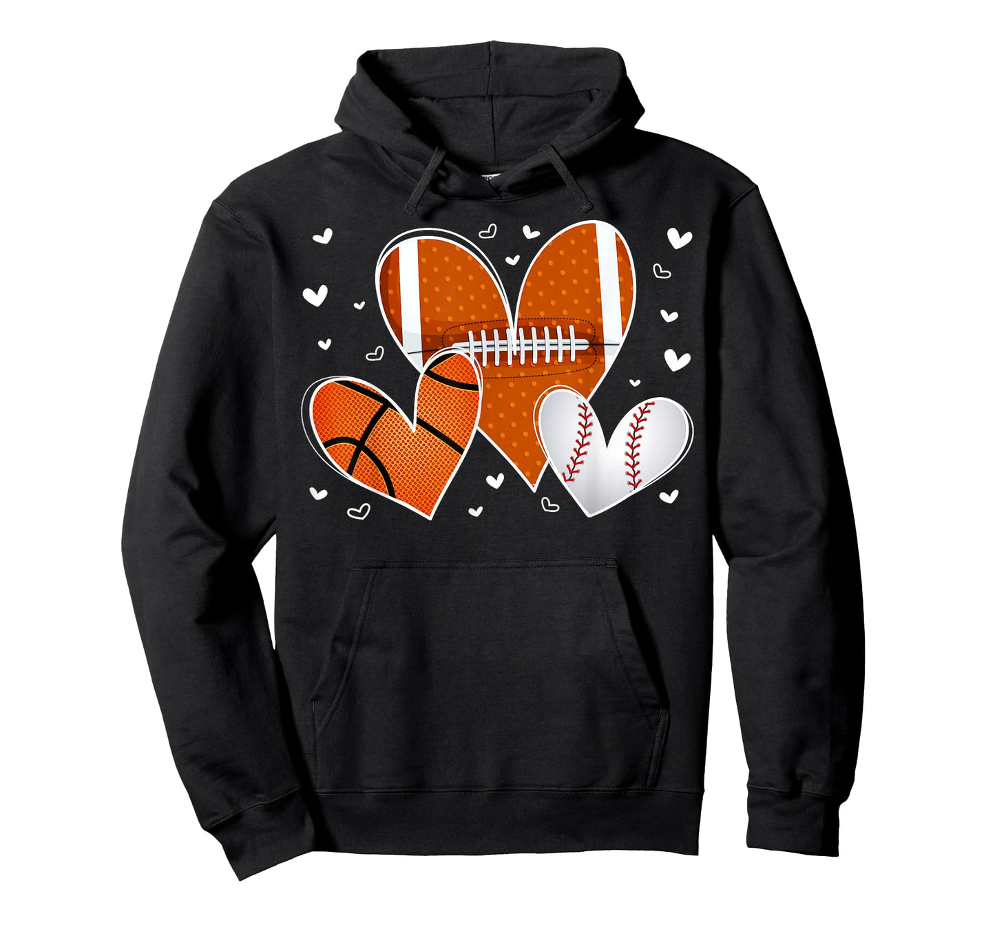 Funny Valentines Baseball Basketball Football Heart Boy Men T-Shirt