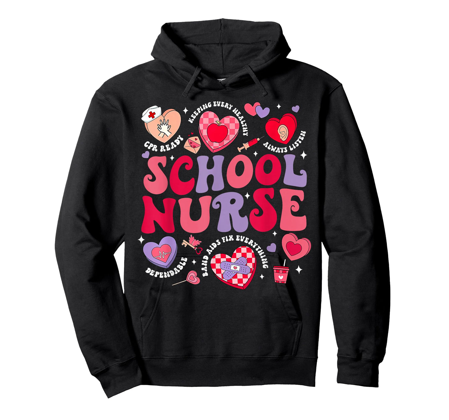 Retro School Nurse Valentines Day Nursing Medical Student T-Shirt