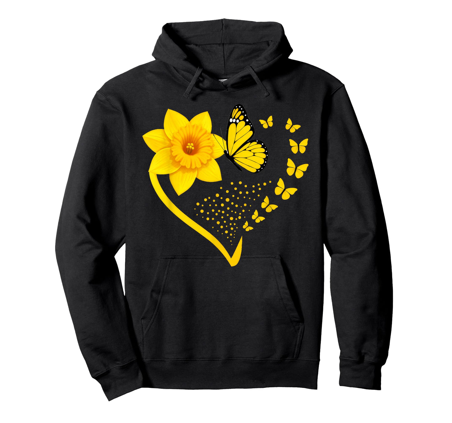 Daffodil Butterfly Heart Floral T-Shirt