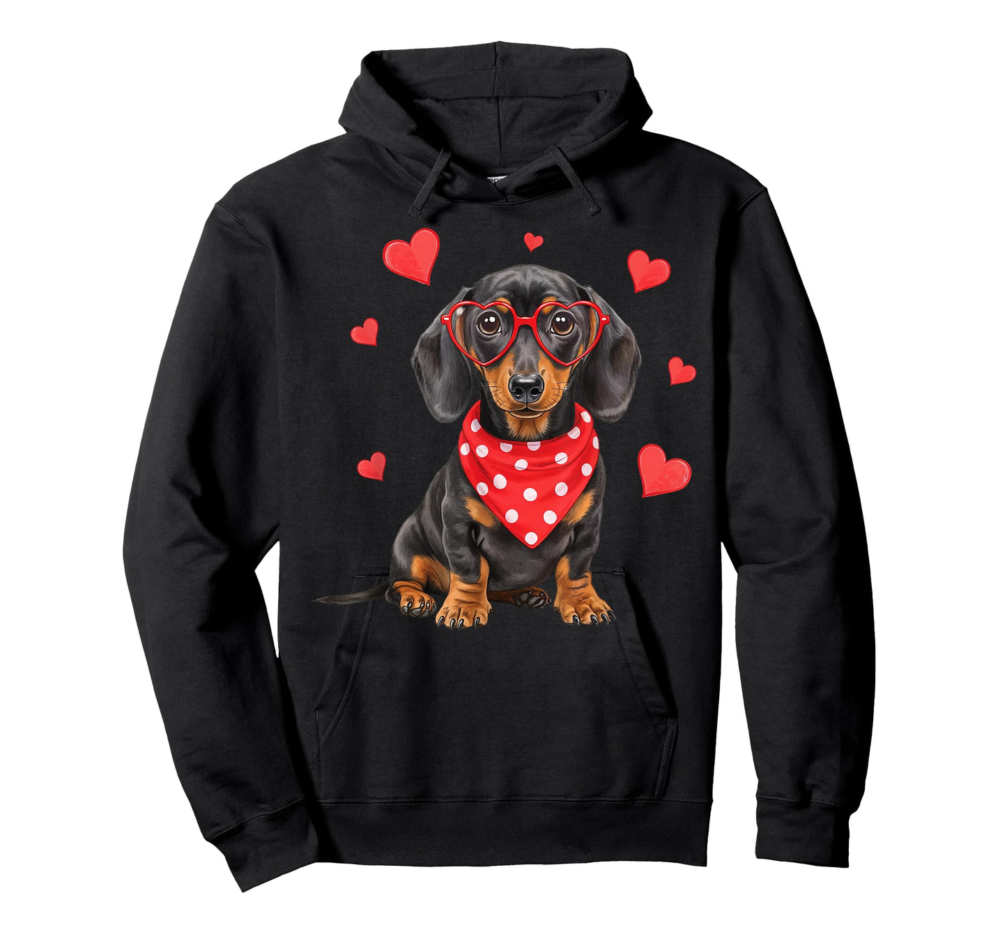 Dachshund Dog Valentines Day Cute Heart Glasses Dog Lovers T-Shirt