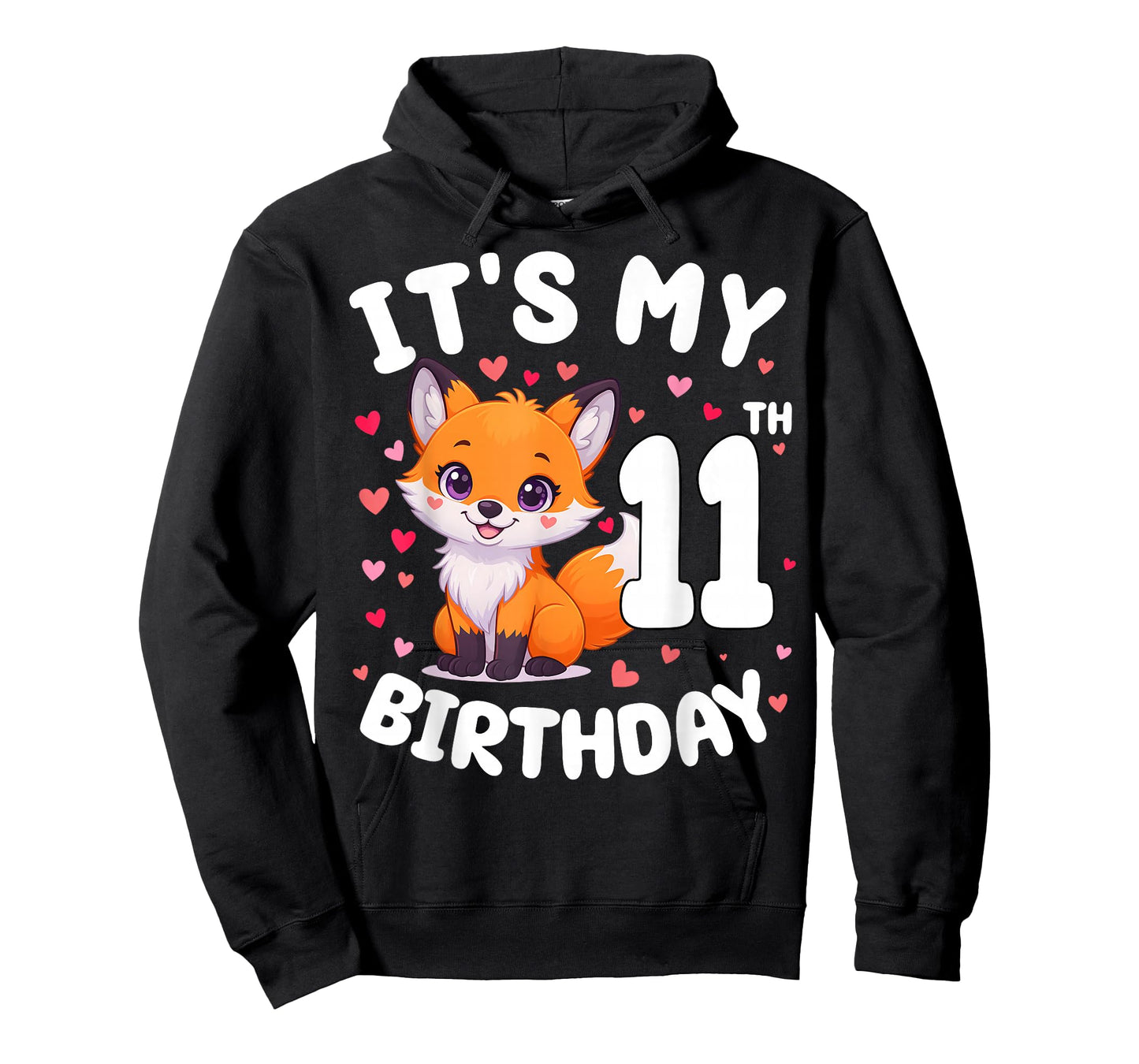Fox Animal Lovers 11th Birthday Girl Fox B-Day 11 Years Old T-Shirt