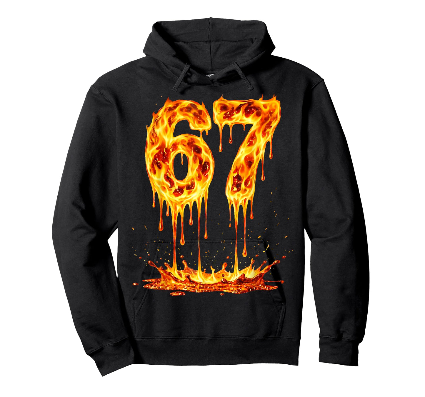 Funny Six Seven Lava 6 7 Meme Gen Alpha Slang Flames 67 Drip T-Shirt