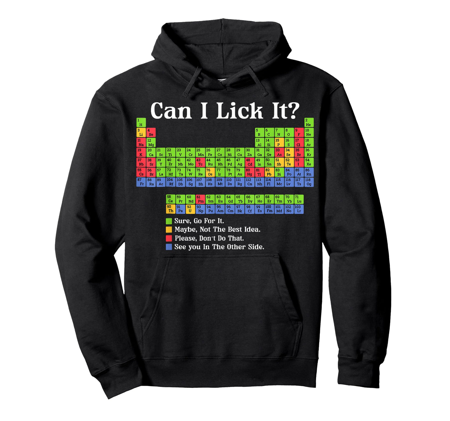 Can I Lick It Periodic Table Chart Science Teacher Cool Meme T-Shirt
