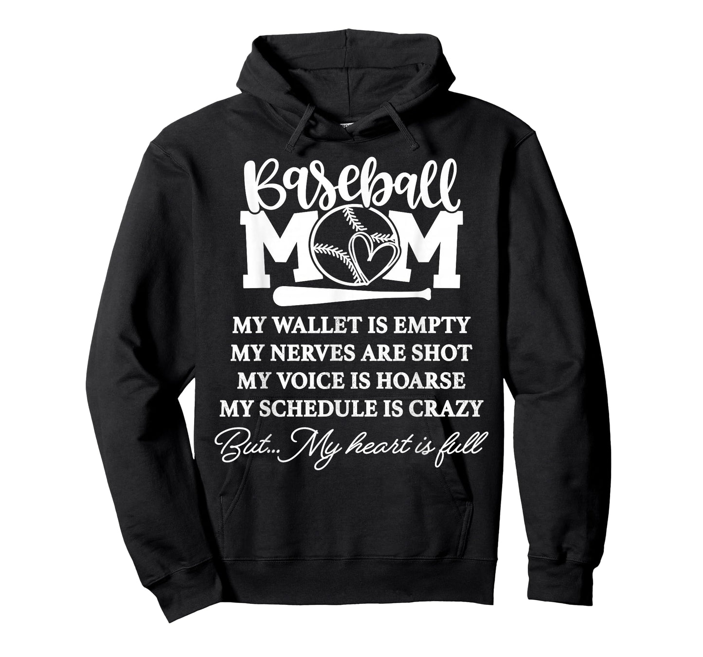 Baseball Mom My Wallet is Empty But My Heart is Full T-Shirt