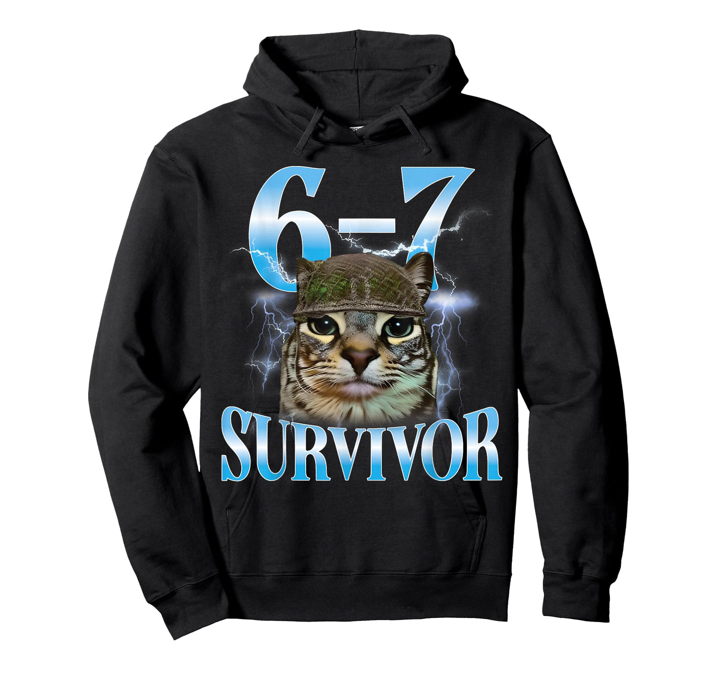 Funny Saying 67 Cats Tummy Ache Survivor Cat Meme Six Seven T-Shirt