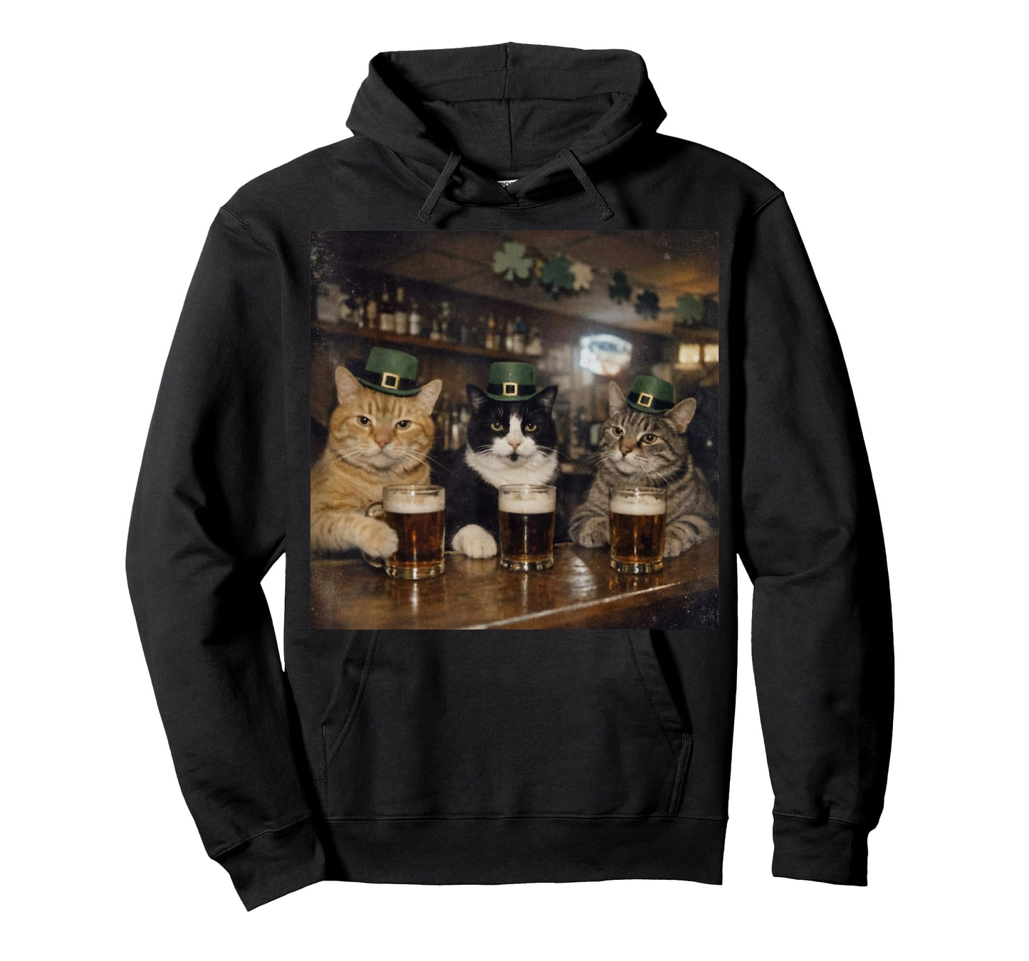 St Patricks Catricks Day Funny Cats Drinking Beer Women Men T-Shirt