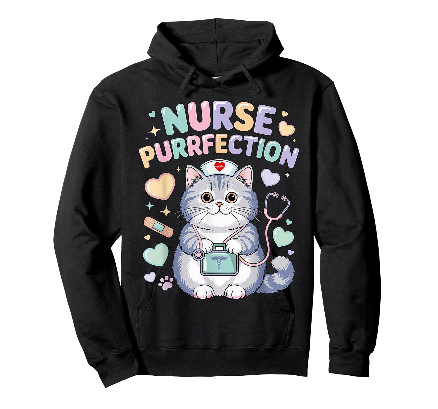 Funny Nurse Cat Pun Purrfection Kitten Lover Cute Nursing T-Shirt