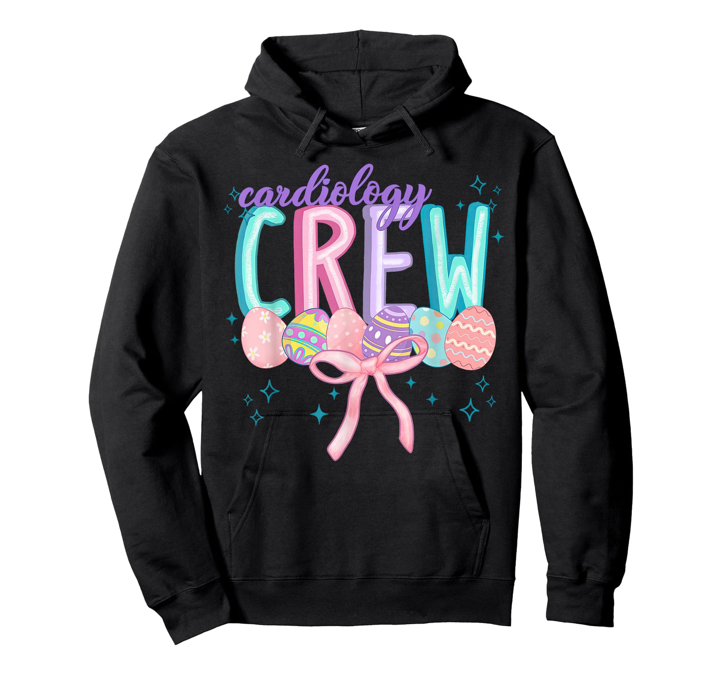 Coquette Bow Cardiology Crew Egg Bunny Easter Cardiac Nurse T-Shirt