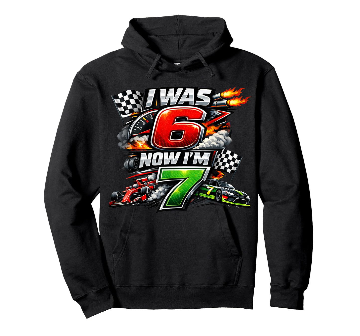I was 6 Now I'm 7 Race Car Racing 67 Meme Boys Kids Birthday T-Shirt