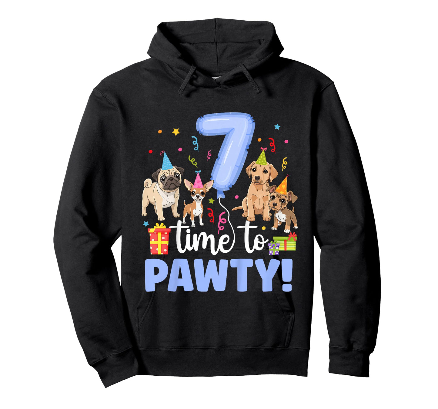 7th Dog Birthday Party Seven Year Old Puppy Birthday T-Shirt