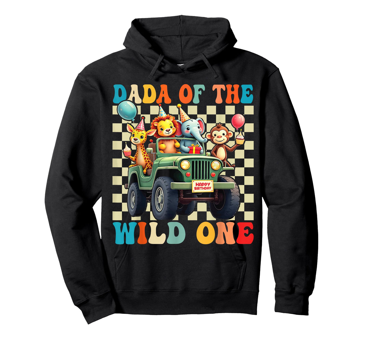 Dada of The Wild One 1st Birthday Safari Jungle Animals T-Shirt