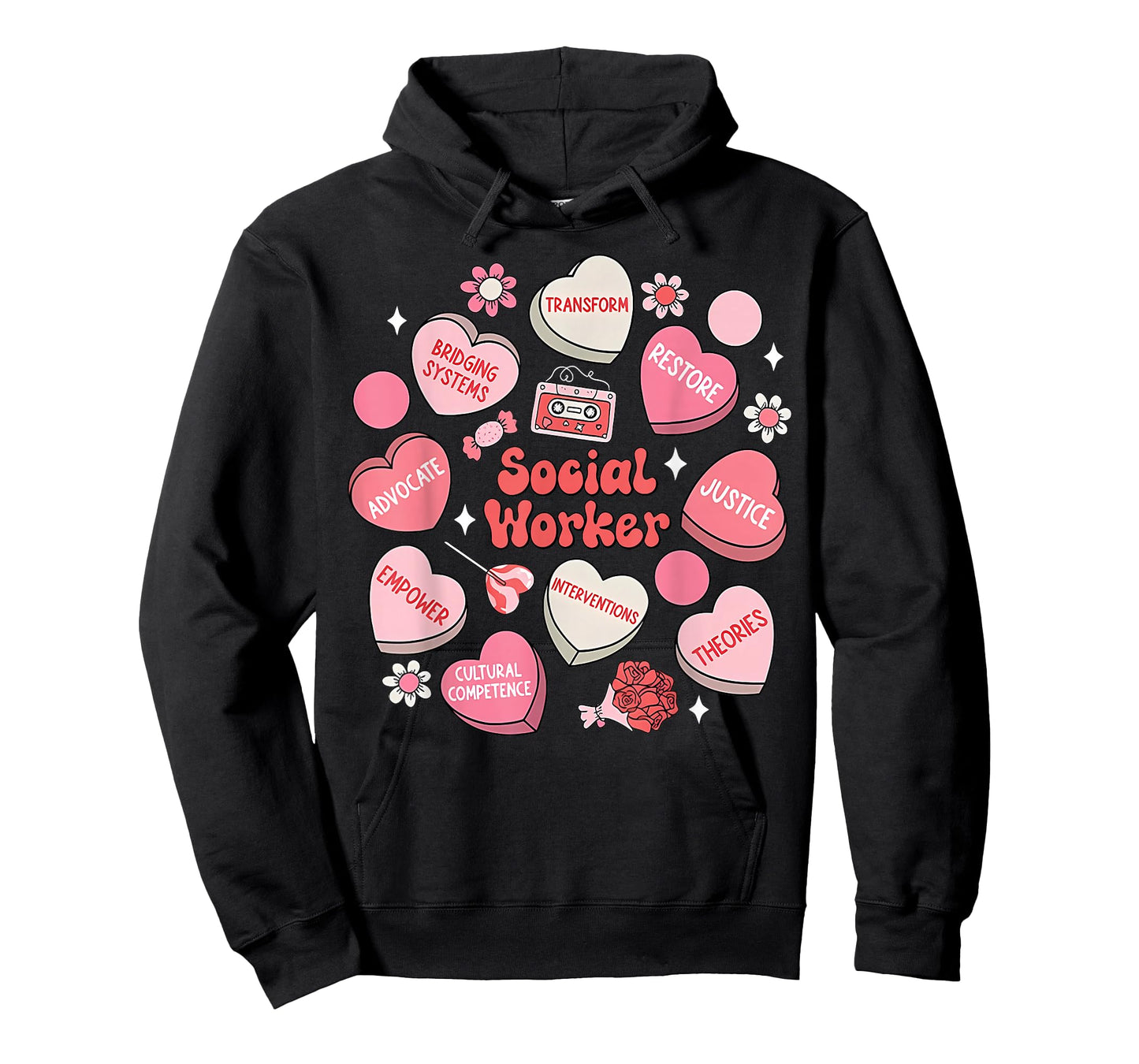 Social Worker Heart Candy Valentine Day Coping Skills LMSW T-Shirt