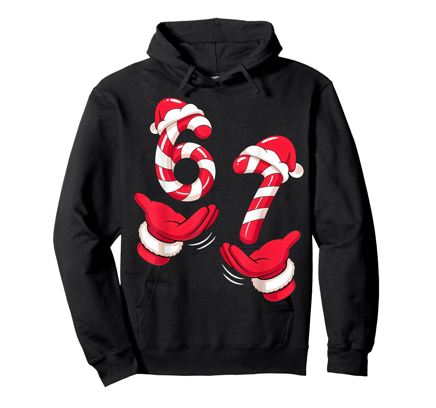 67 Meme Six Seven Candy Cane Christmas Boys Girls Kids T-Shirt