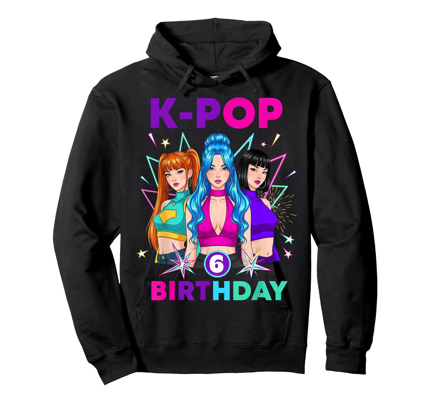 6 Years Old Birthday K Pop Kids 6th Birthday Girls K-pop T-Shirt