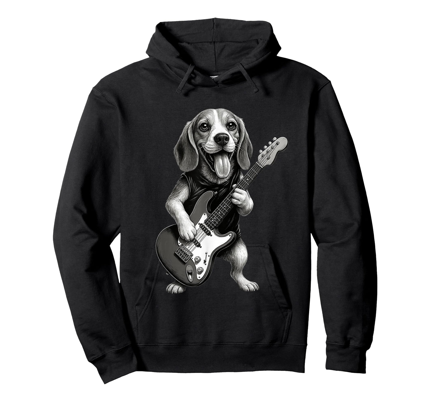 Beagle Dog Playing Guitar Funny Dog Lover T-Shirt