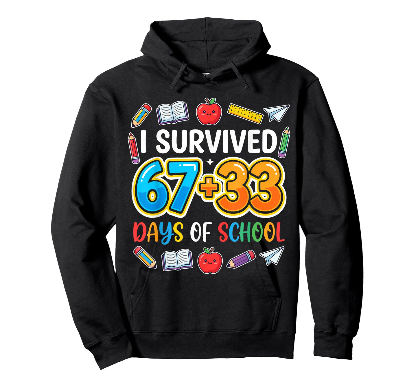100th Day Boys I Survived 67 + 33 Funny 100 Days of School T-Shirt