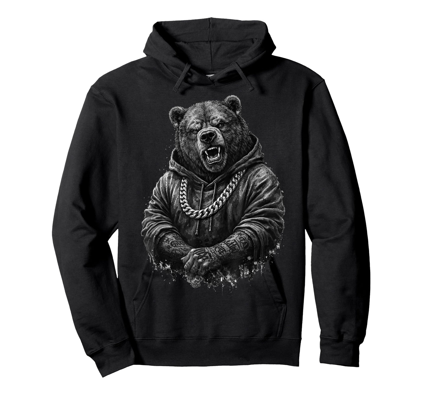 Gangster Bear Tattoo Hip Hop Animal Punk Rap Urban T-Shirt
