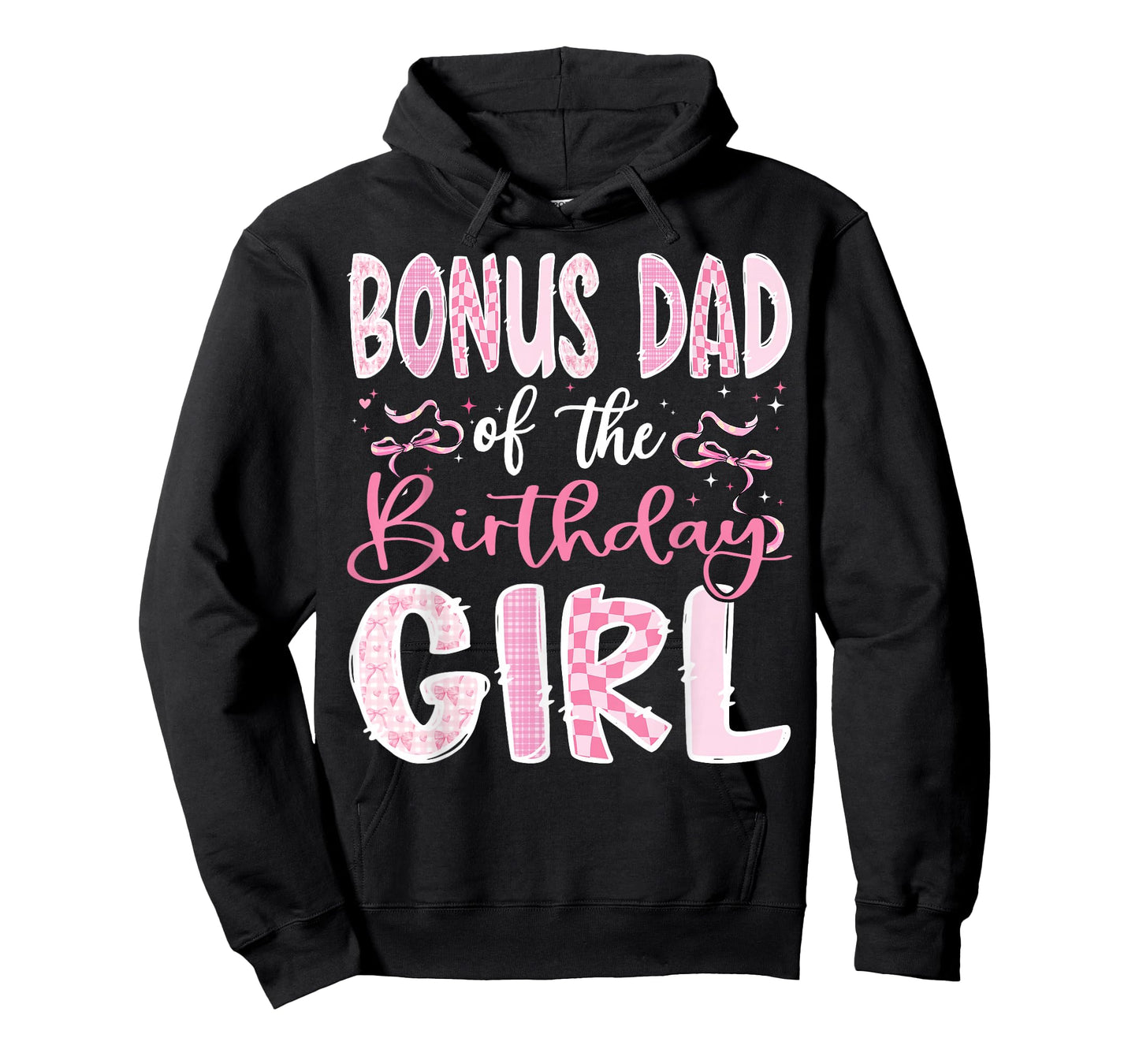 Bonus Dad of The Birthday Girl Pink Coquette Bow Family T-Shirt