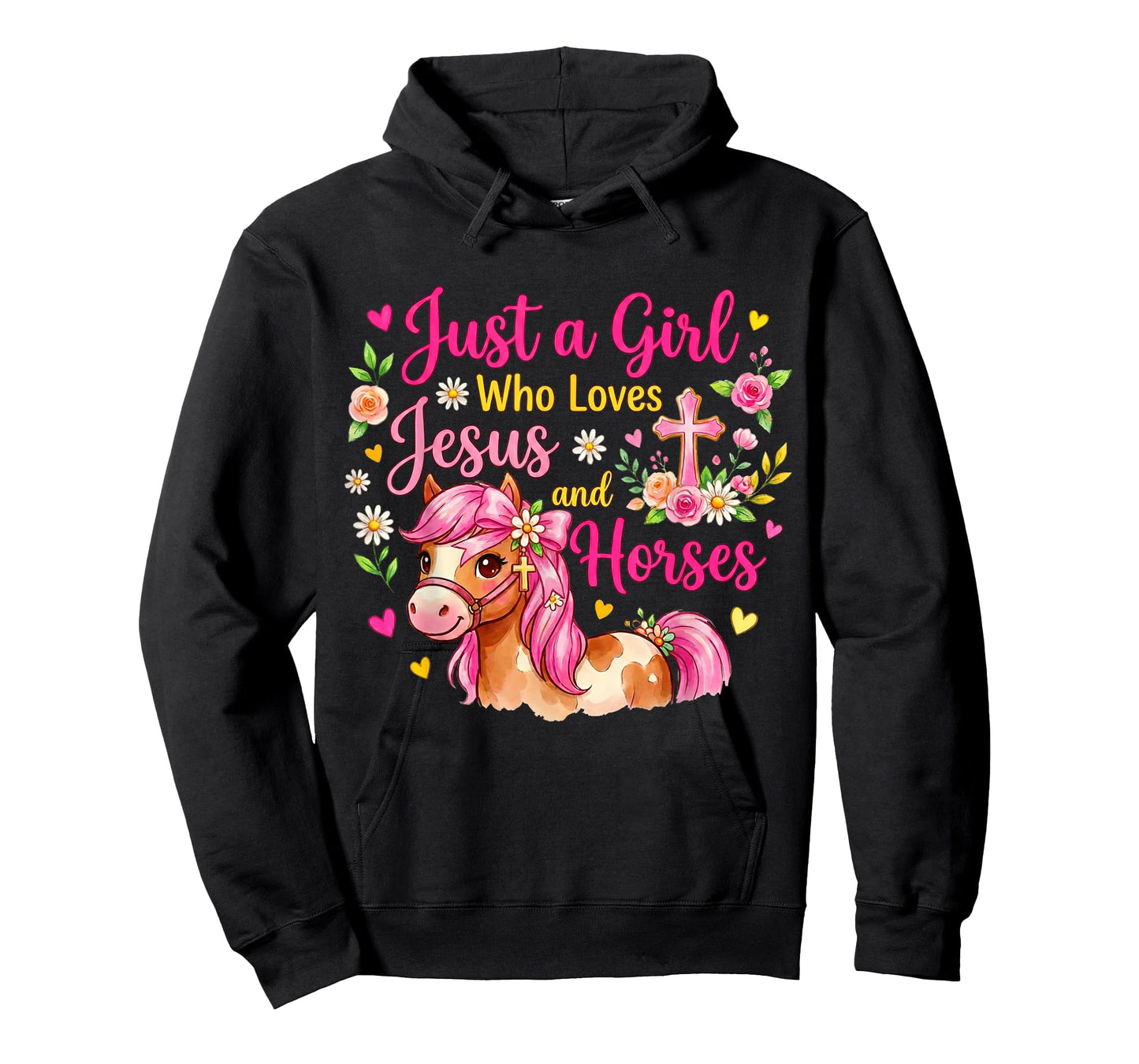 Just A Girl Who Loves Jesus and Horses Christian Horse Lover T-Shirt