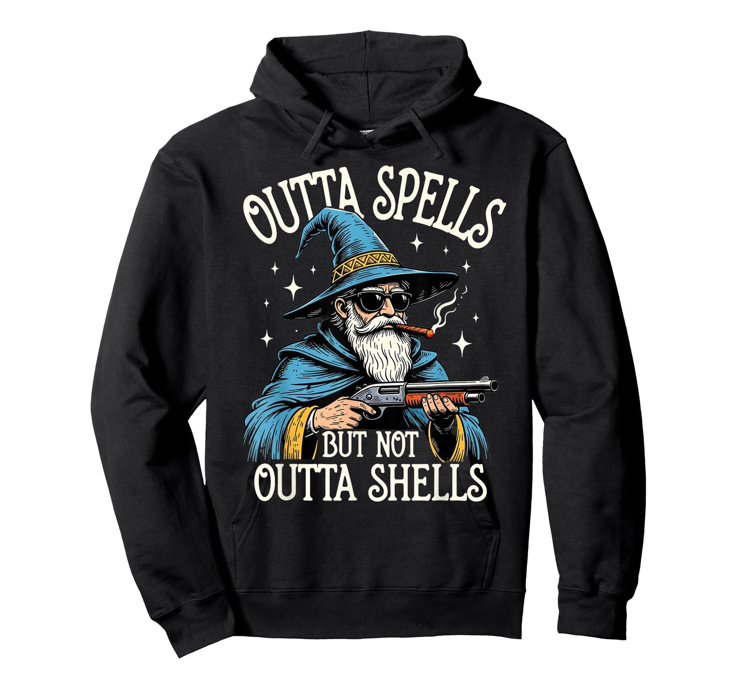 Fantasy Wizard Meme Outta Spells But Not Outta Shells Funny T-Shirt