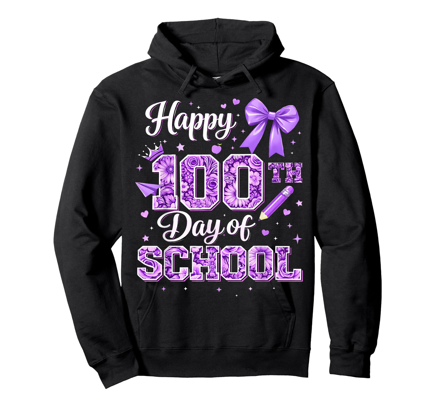 100 Days of School Happy 100th Day Coquette Bow Flower T-Shirt