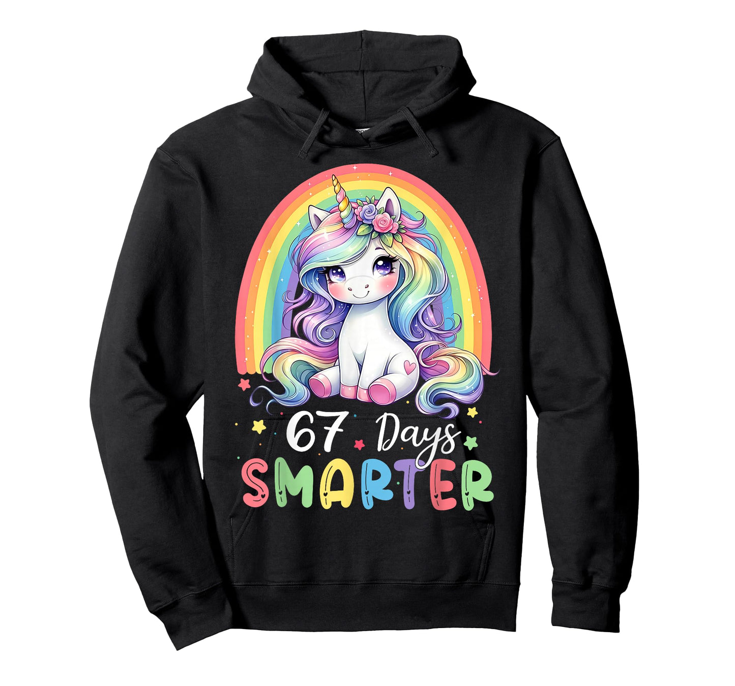 67 Days Smarter Kids Girls Unicorn 67th Day of School T-Shirt