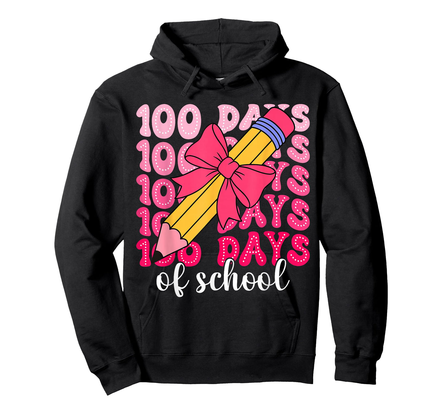 100 Days of School Coquette Bow Girls 100th Day of School T-Shirt