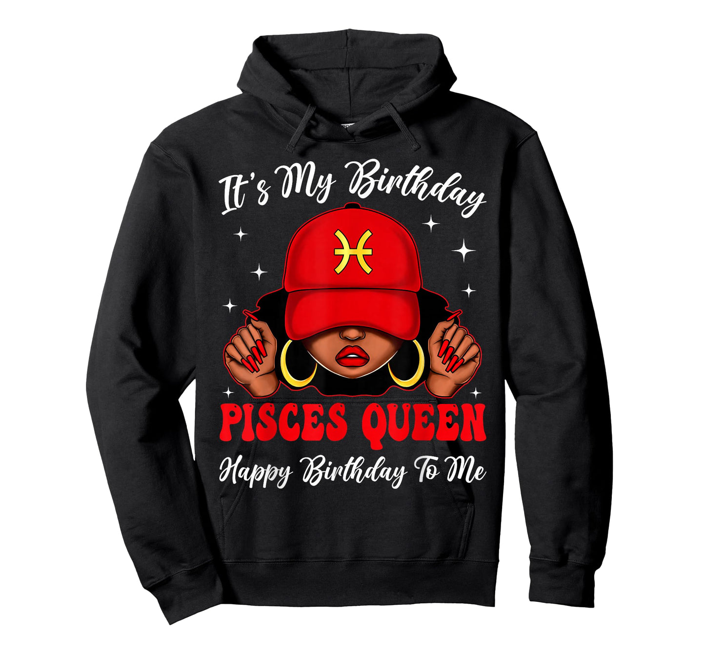 Pisces Queen Sassy Afro Black Woman Zodiac It's My Bday T-Shirt