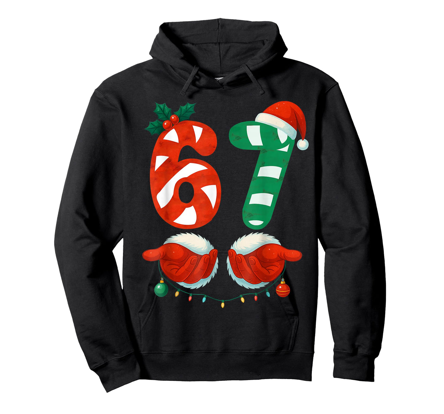 67 Christmas 6 7 Meme Cute Candy Cane 67 Meme Xmas Holiday T-Shirt