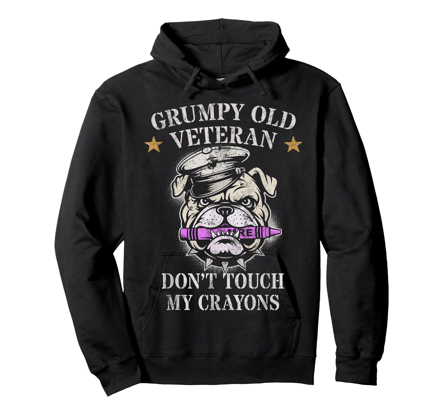 Sarcastic Grumpy Old Veteran My Crayons Officer Family T-Shirt