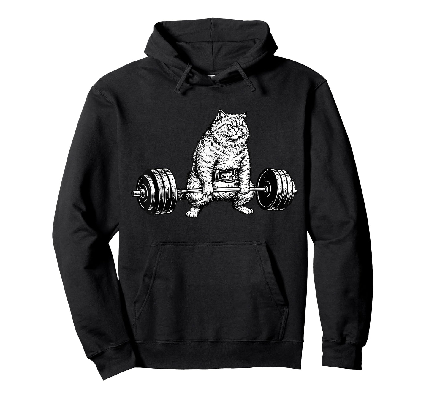 Retro Cat Deadlift Powerlifting Funny Gym Weight Lifting T-Shirt