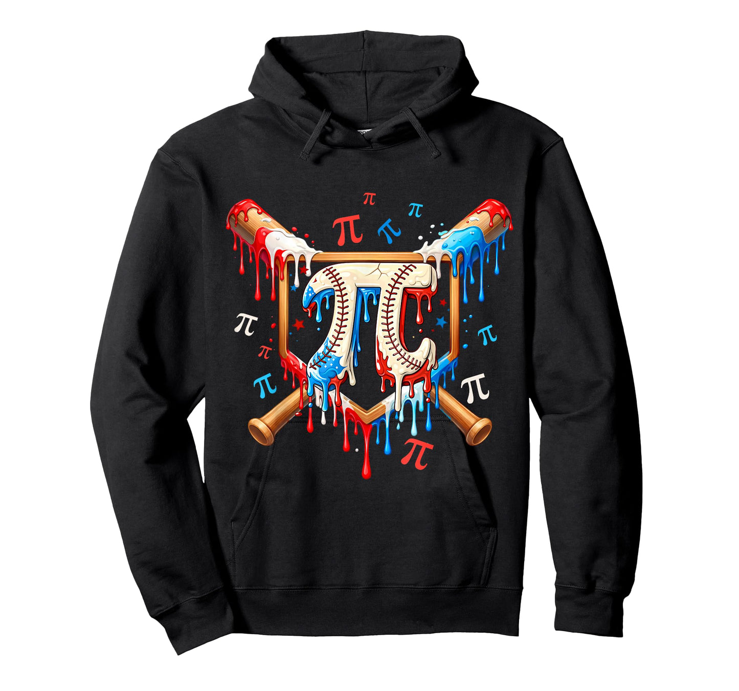 Happy Pi Day Baseball 3.14 Pi Symbol Kids Ice Cream Drip Boy T-Shirt