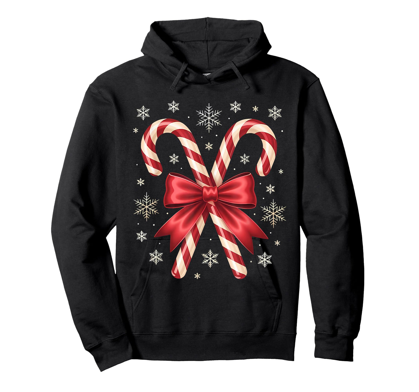 Candy Cane Christmas Season Girls Womens Retro Coquette Bow T-Shirt