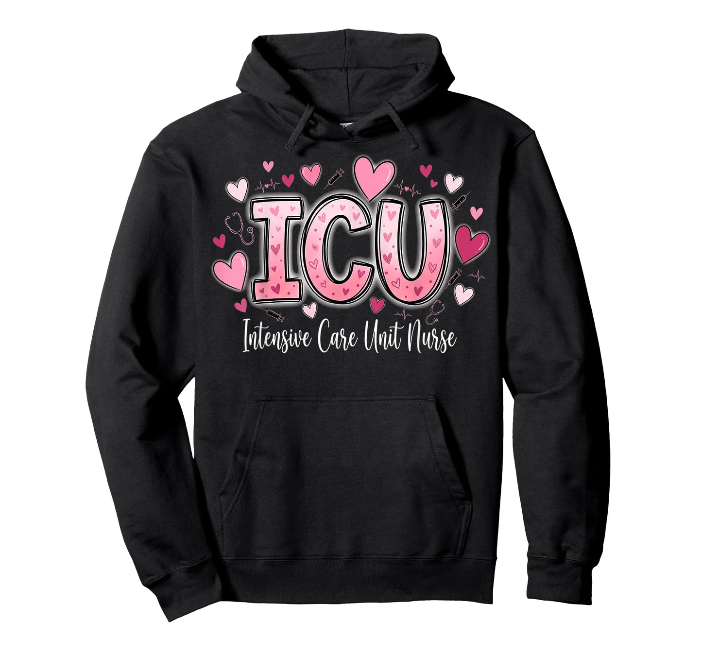 Cute Hearts ICU Valentine Nurse Valentines Day Shirt Nurses T-Shirt