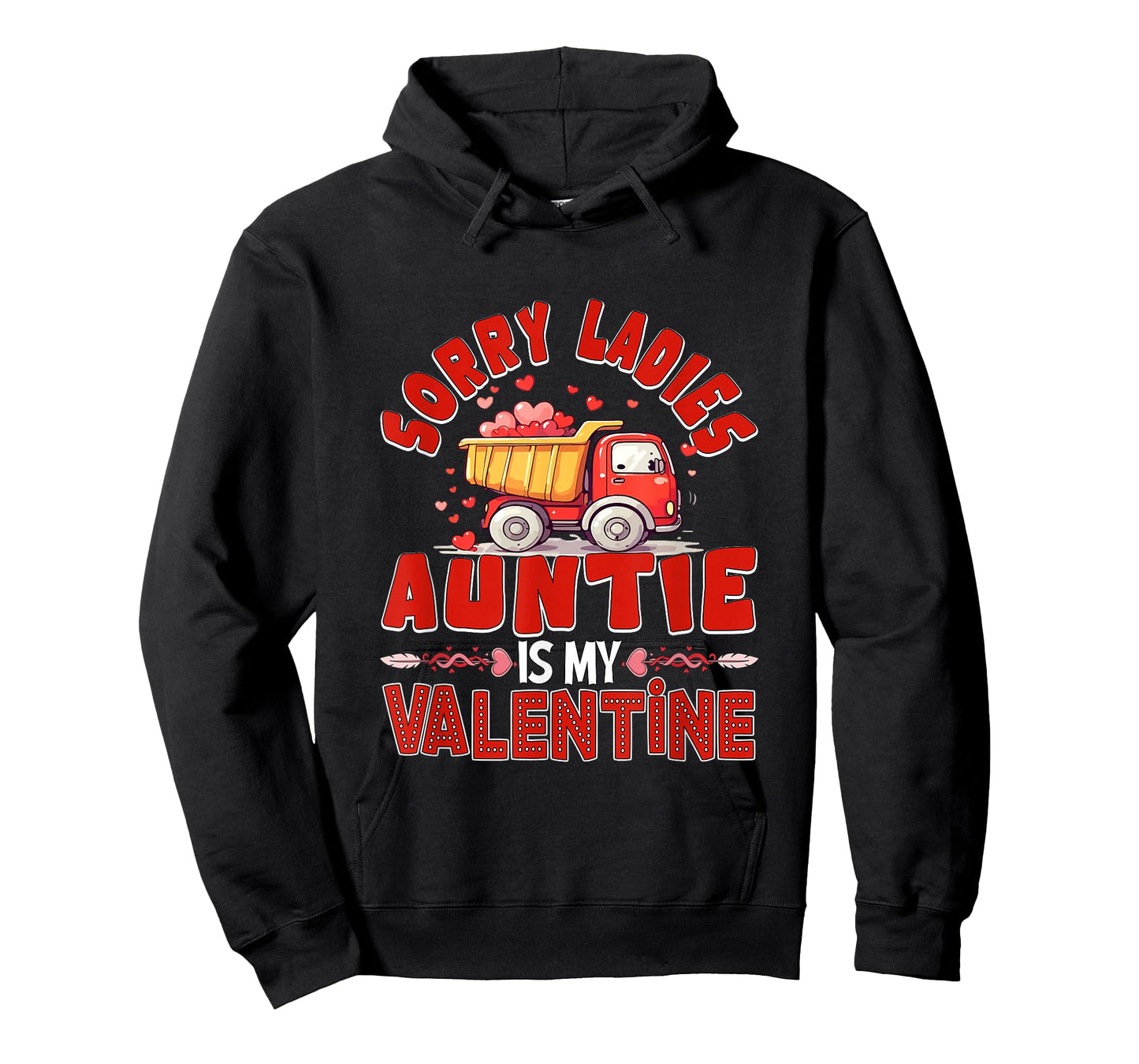 Auntie is My Valentine Funny Joke Ladies Cute Truck Lover T-Shirt