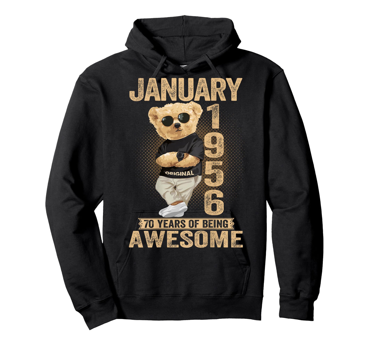 70 Year Old January 1956 Teddy Bear 70th Birthday Men Women T-Shirt