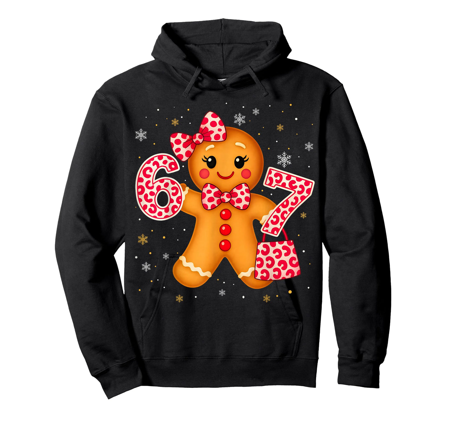 Cute 6 7 Christmas Leopard Bow Gingerbread Girls Womens T-Shirt