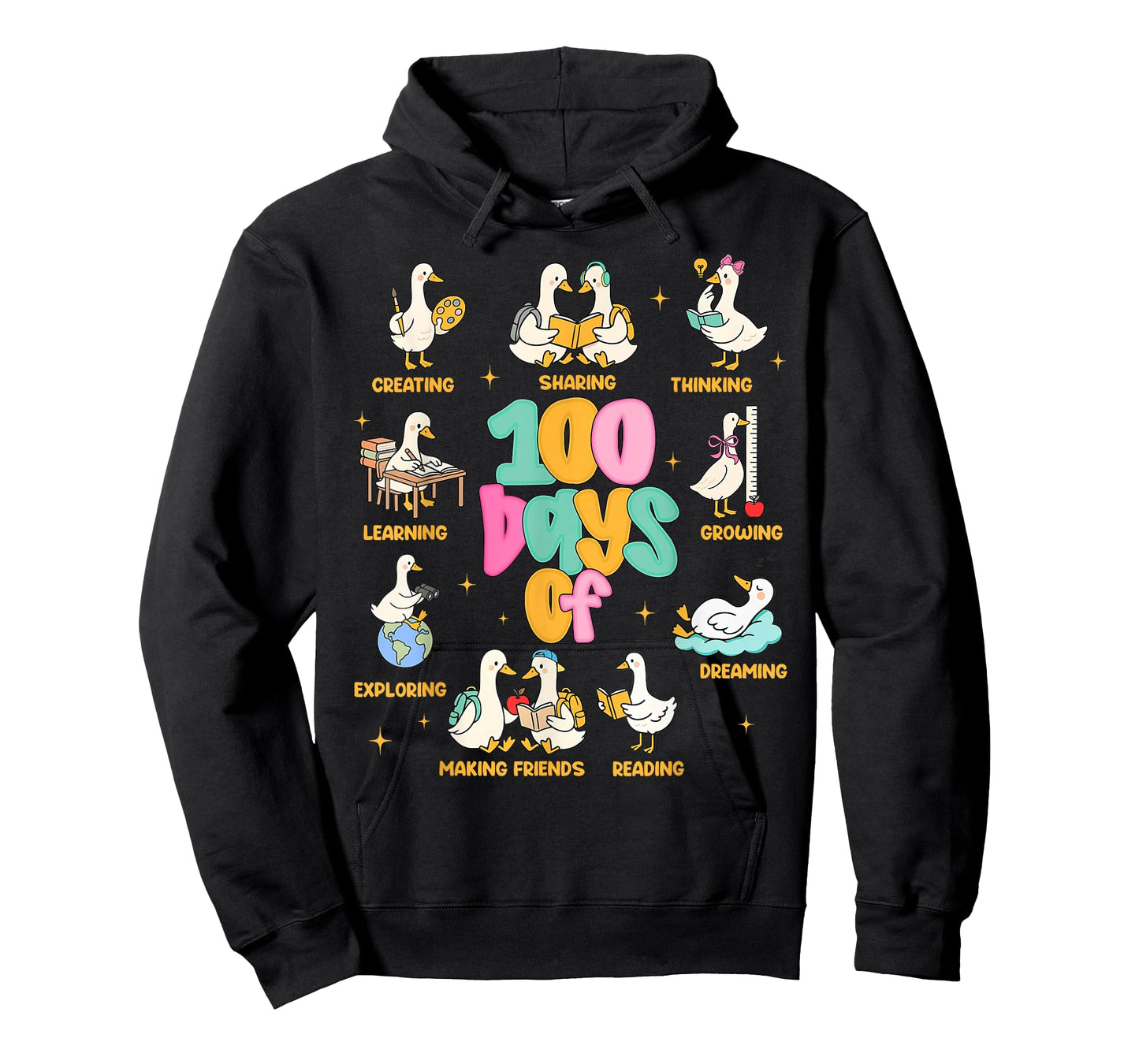 100 Days of School Silly Goose Teacher Men Women 100th Day T-Shirt