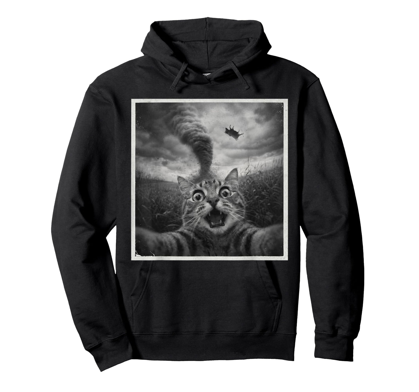 Cat Selfie with Disaster Tornado Sarcasm Funny Humor Meme T-Shirt