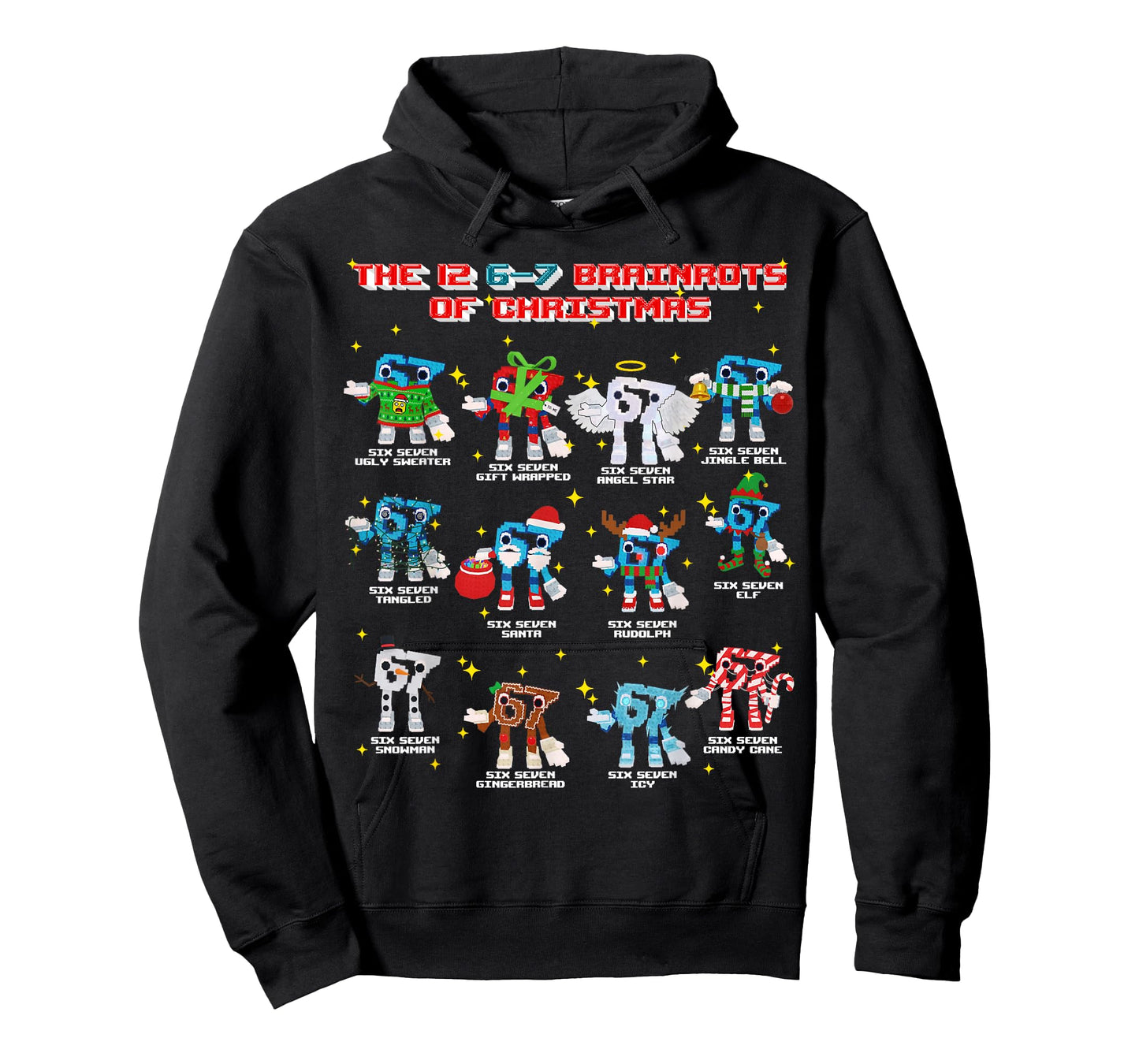 The 12 67 Brainrots of Christmas Funny 6-7 Brainrot for Kids T-Shirt
