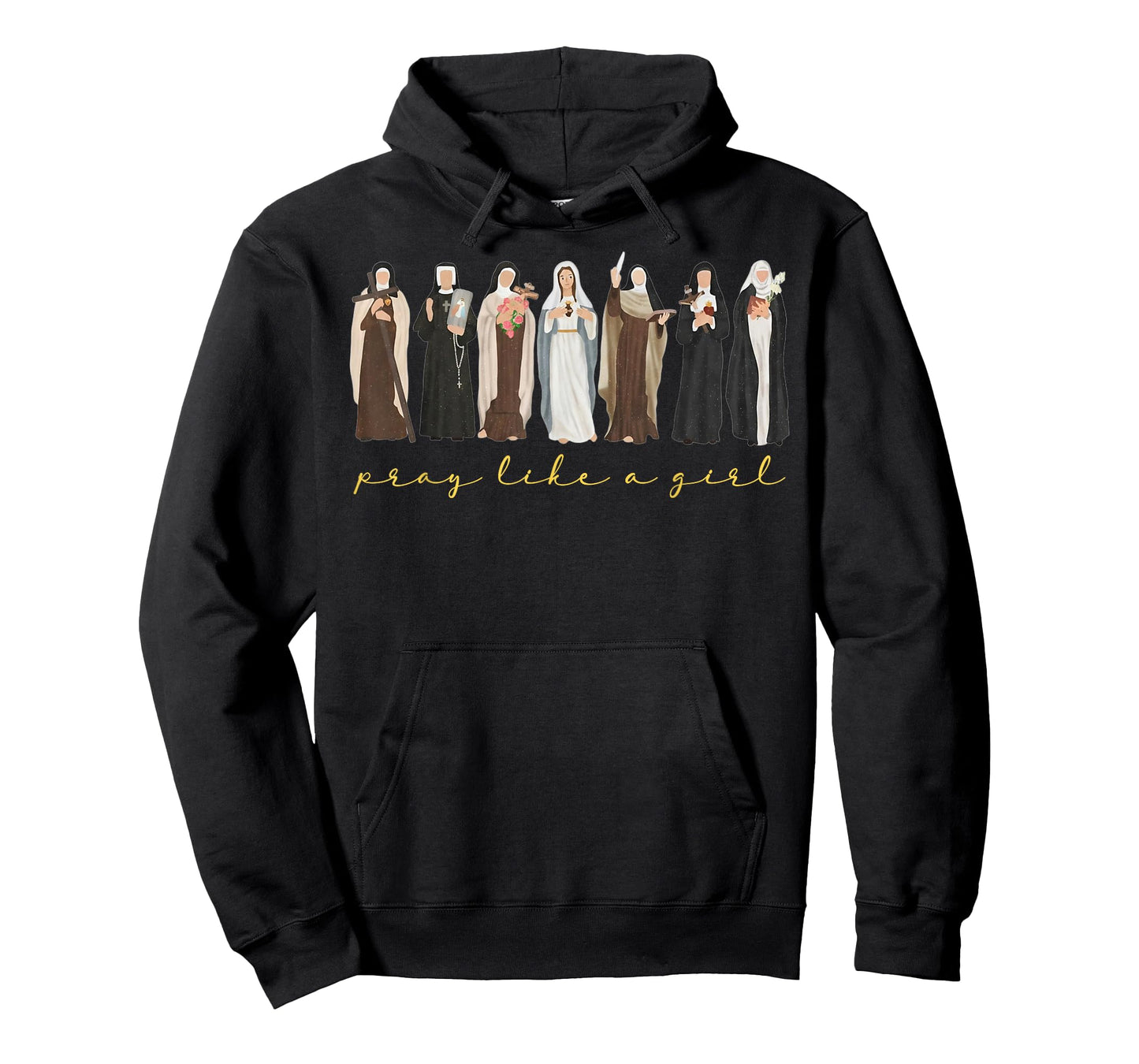 Catholic Saint Pray Like A Girl Women Religious Christian T-Shirt