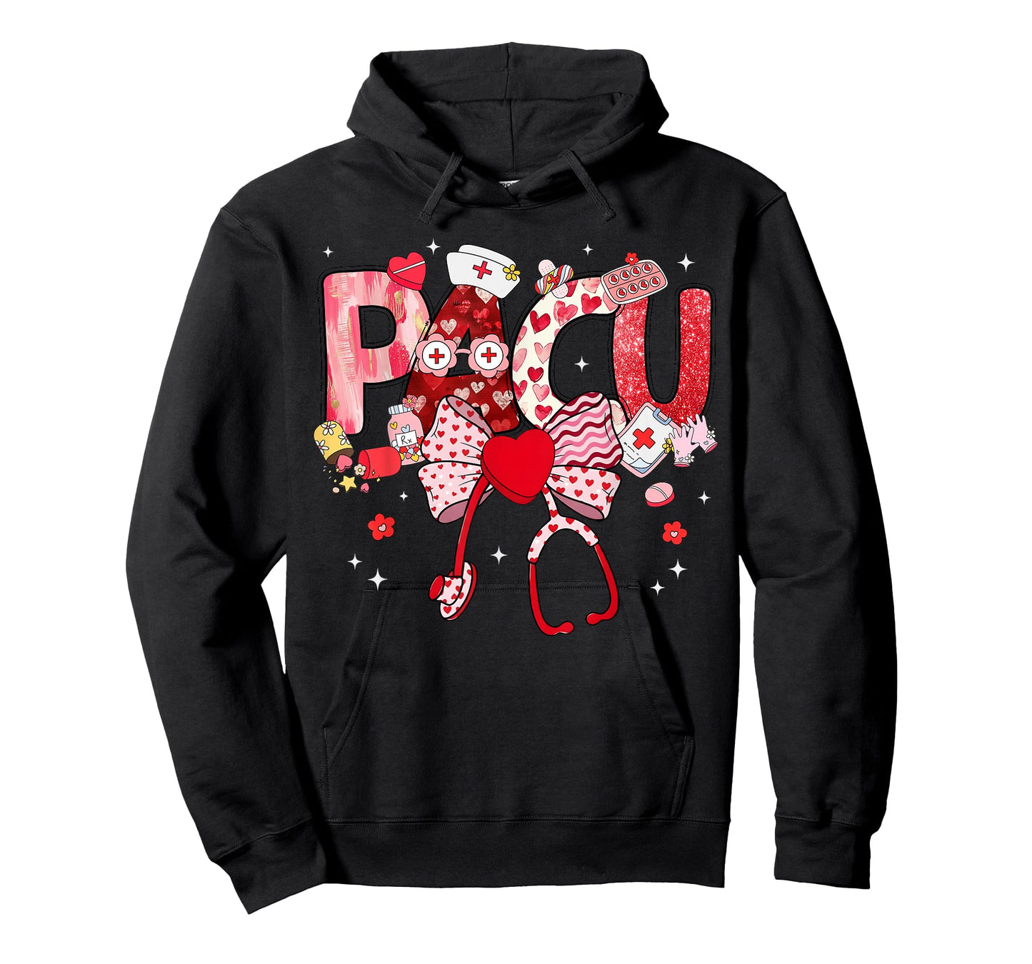 Valentine Pacu Nurse Coquette Bow Stethoscope Girl Women T-Shirt