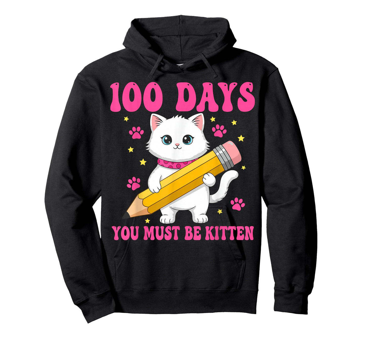 Kids 100 Days of School Cat for Girls 100th Day School Pink T-Shirt