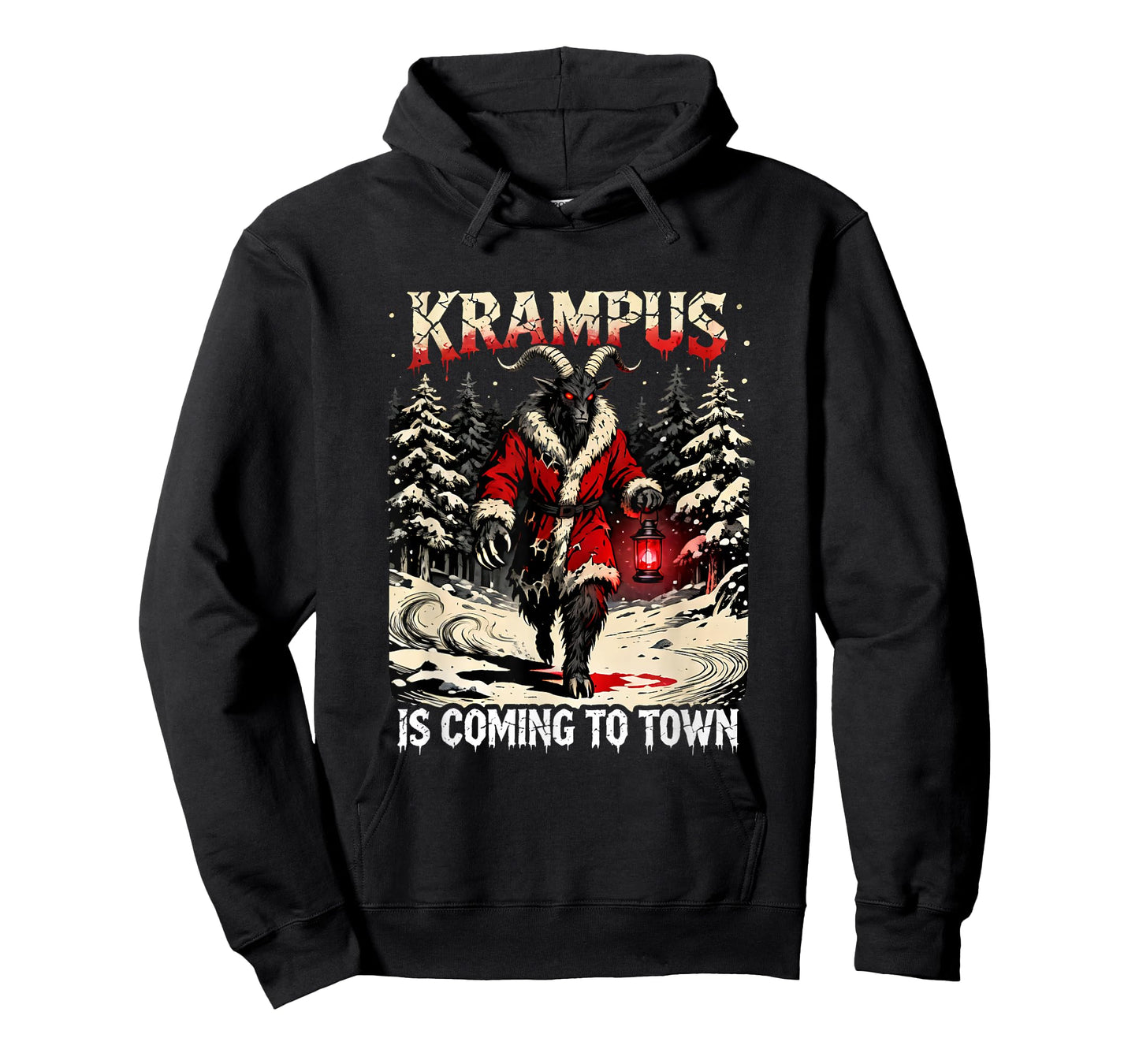 Krampus is Coming to Town Dark Christmas Xmas Horror Monster T-Shirt