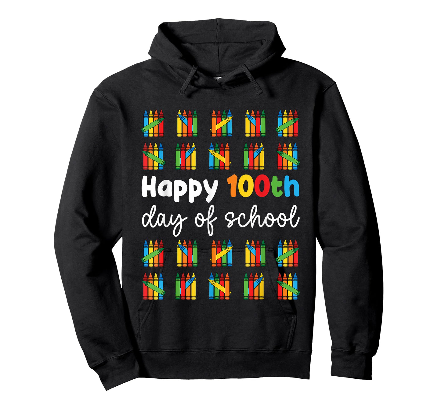 Happy 100th Day of School Crayons Teacher Boy Girl 100 Days T-Shirt