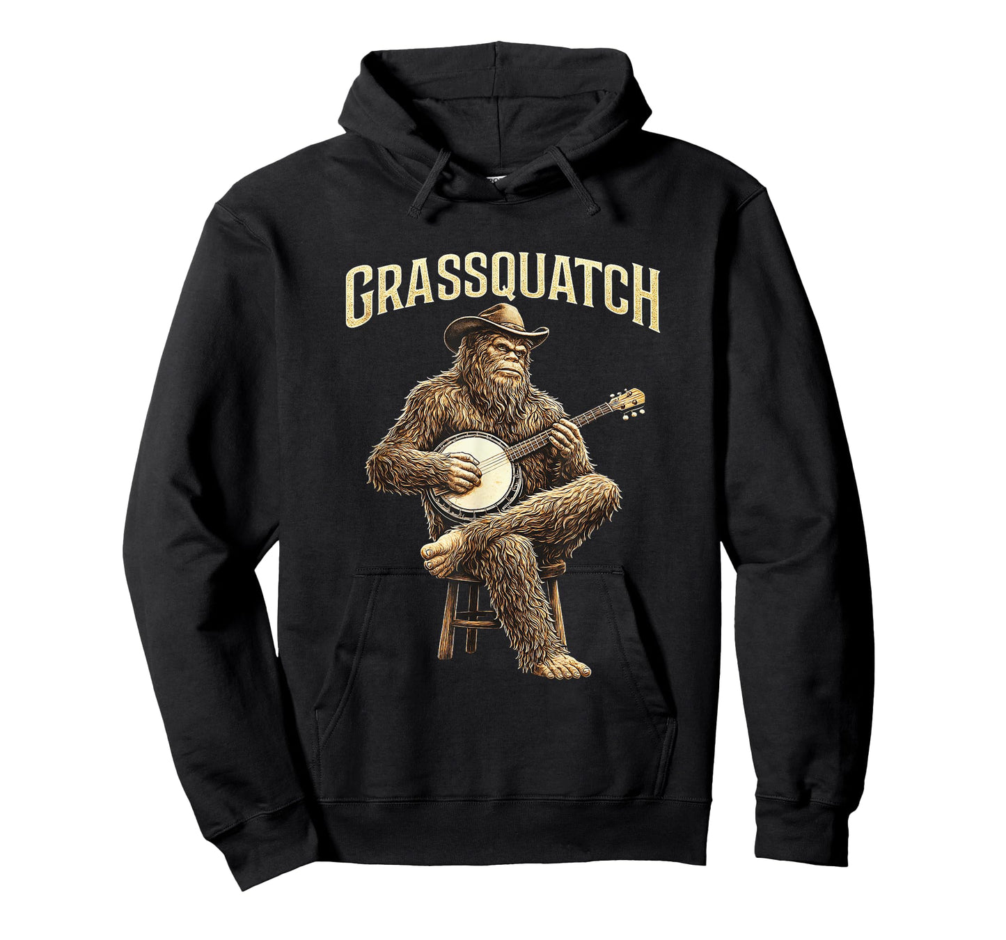 Bigfoot Grassquatch Banjo Player Bluegrass Music Banjoist T-Shirt