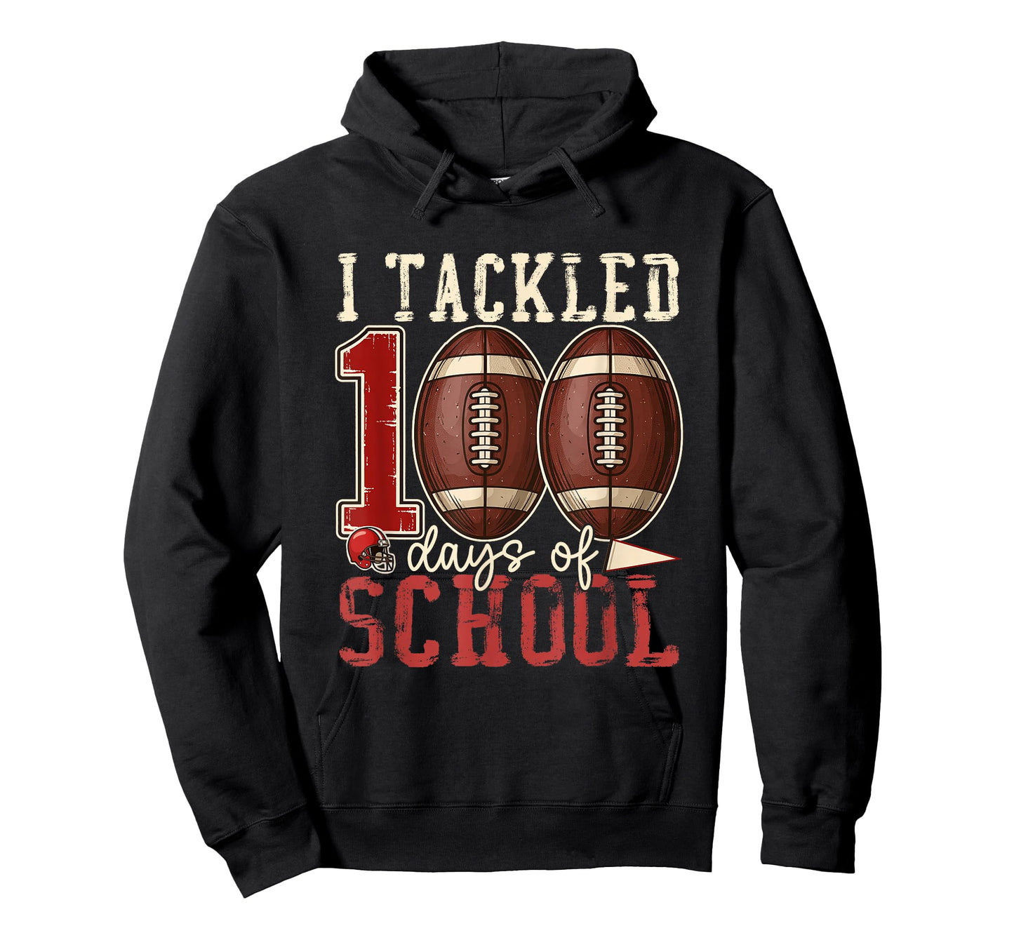 I Tackled 100 Days of School Football Boys Kids 100th Day T-Shirt